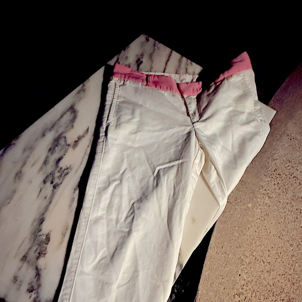 VINTAGE J Crew Scout white pants with neon pink waistband